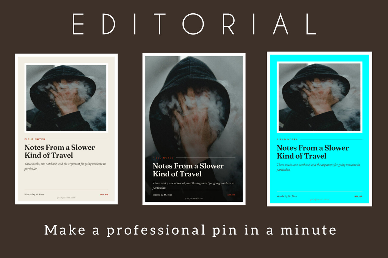 Free Editorial Pinterest Template cover