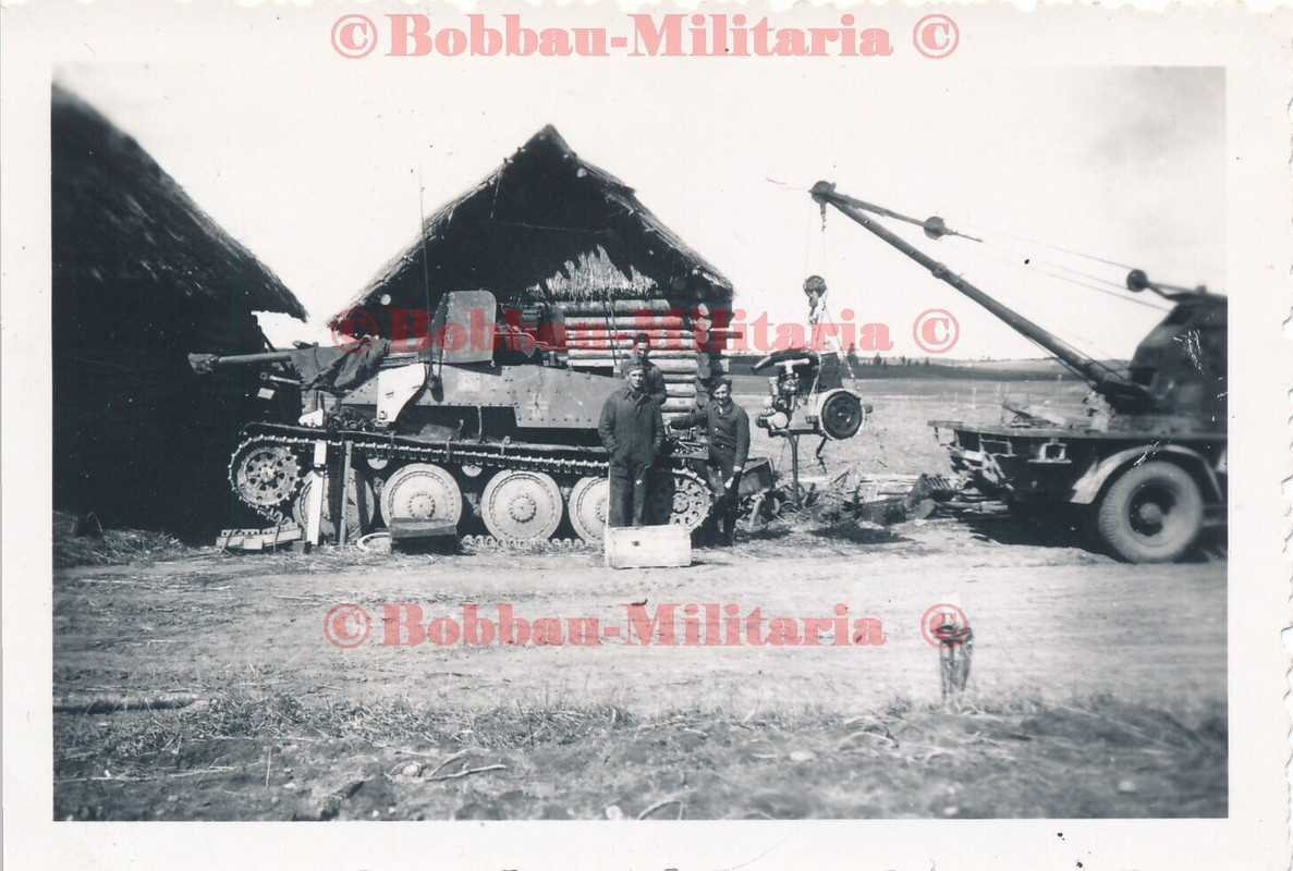 F42 Russland Front Panzerjäger Marder III Feldwerkstatt Motorwechsel INST SdKfz