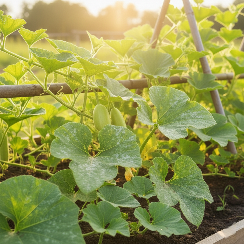 Bottle gourd fruit development after pollination showing healthy growing fruits