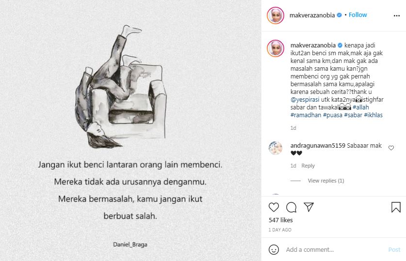Curhat Mak Vera dibenci seseorang