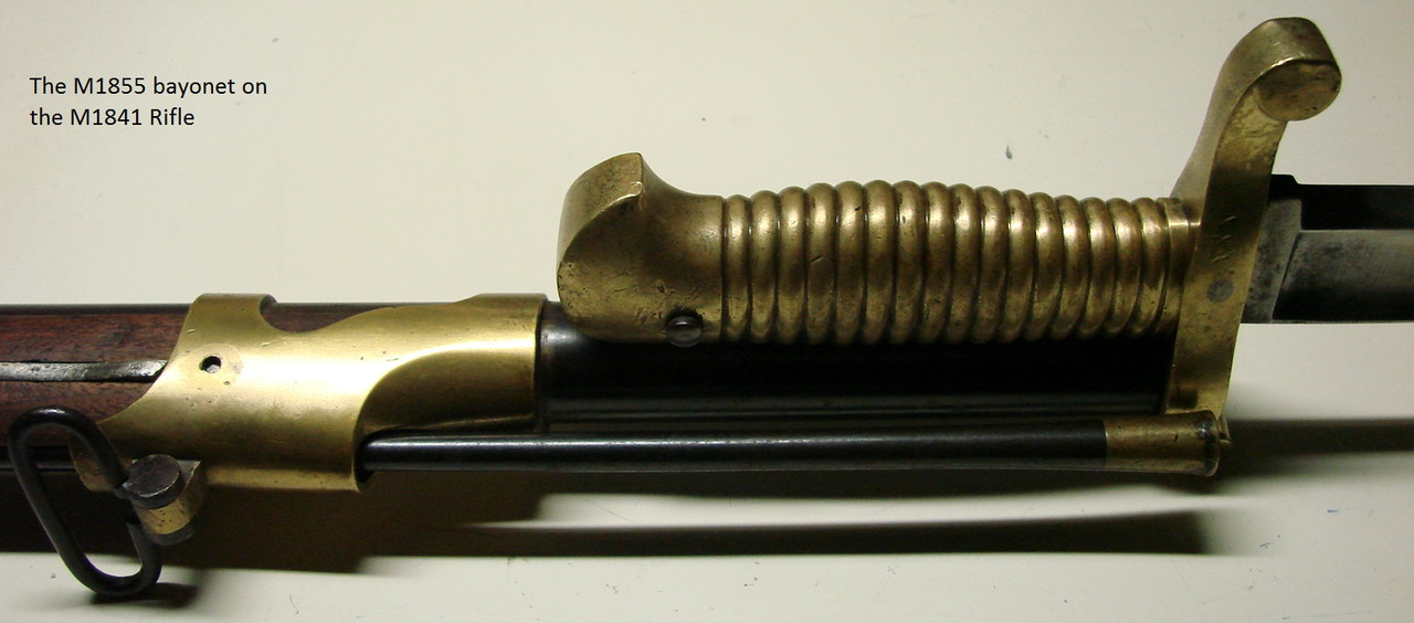 The bayonet on the rifle