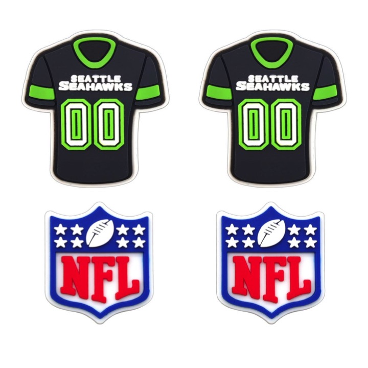 NFL Seattle Seahawks Fußballteam für Krokusse Schuh Charms Jibbitz - 4 Stück - Bild 1 von 1