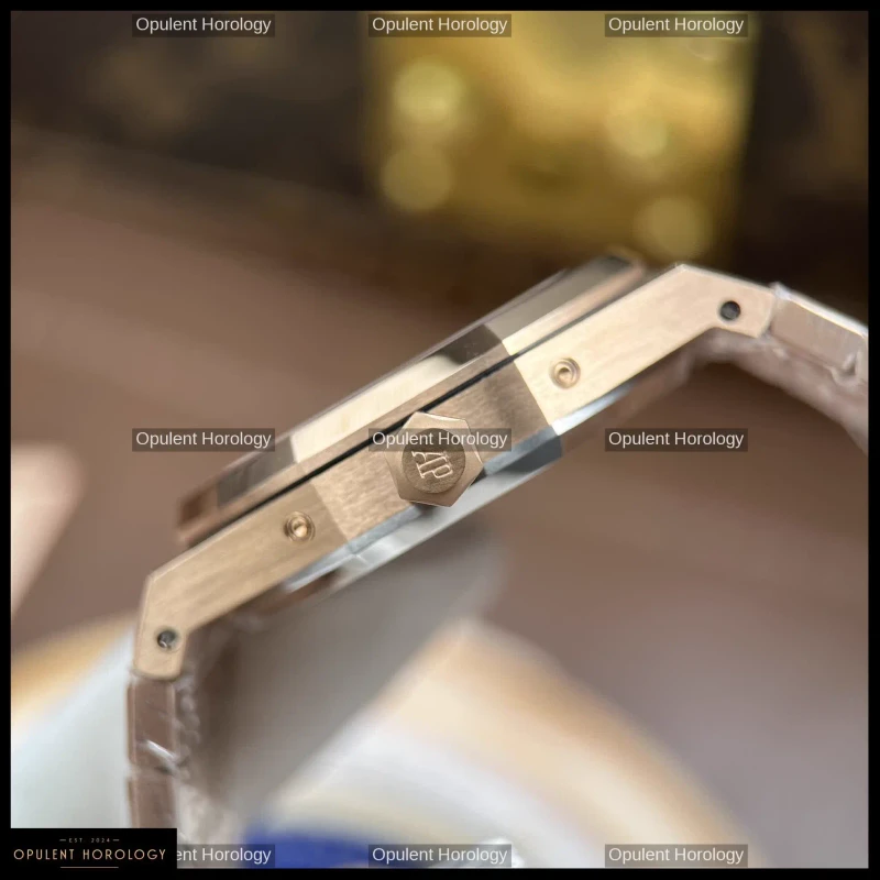 Audemars Piguet Royal Oak Perpetual Calendar 26574OR Rose Gold Plated Blue Grande Tapisserie Dial 41mm Automatic