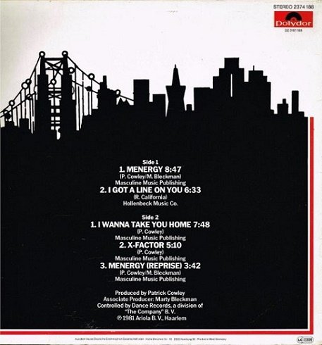 Patrick Cowley - Menergy (1981) [Vinyl Rip 1/5.64] DSD | DSF