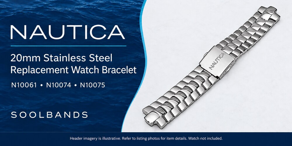 Nautica N10061 N10074 N10075 20mm steel replacement bracelet