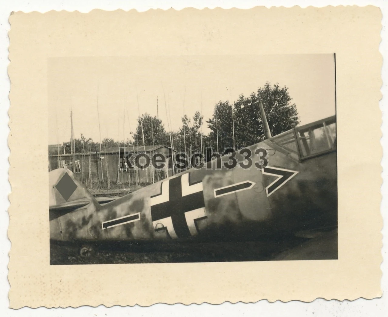 Foto Messerschmitt Bf 109 Flugzeug vom Jagdgeschwader 2 Richthofen in Frankreich