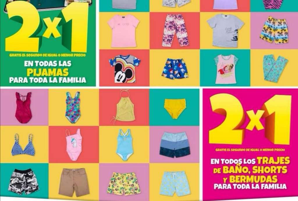 Soriana [Julio Regalado]: 2x1 en todas las pijamas y en todos los trajes de baño, shorts y bermudas para toda la familia 

