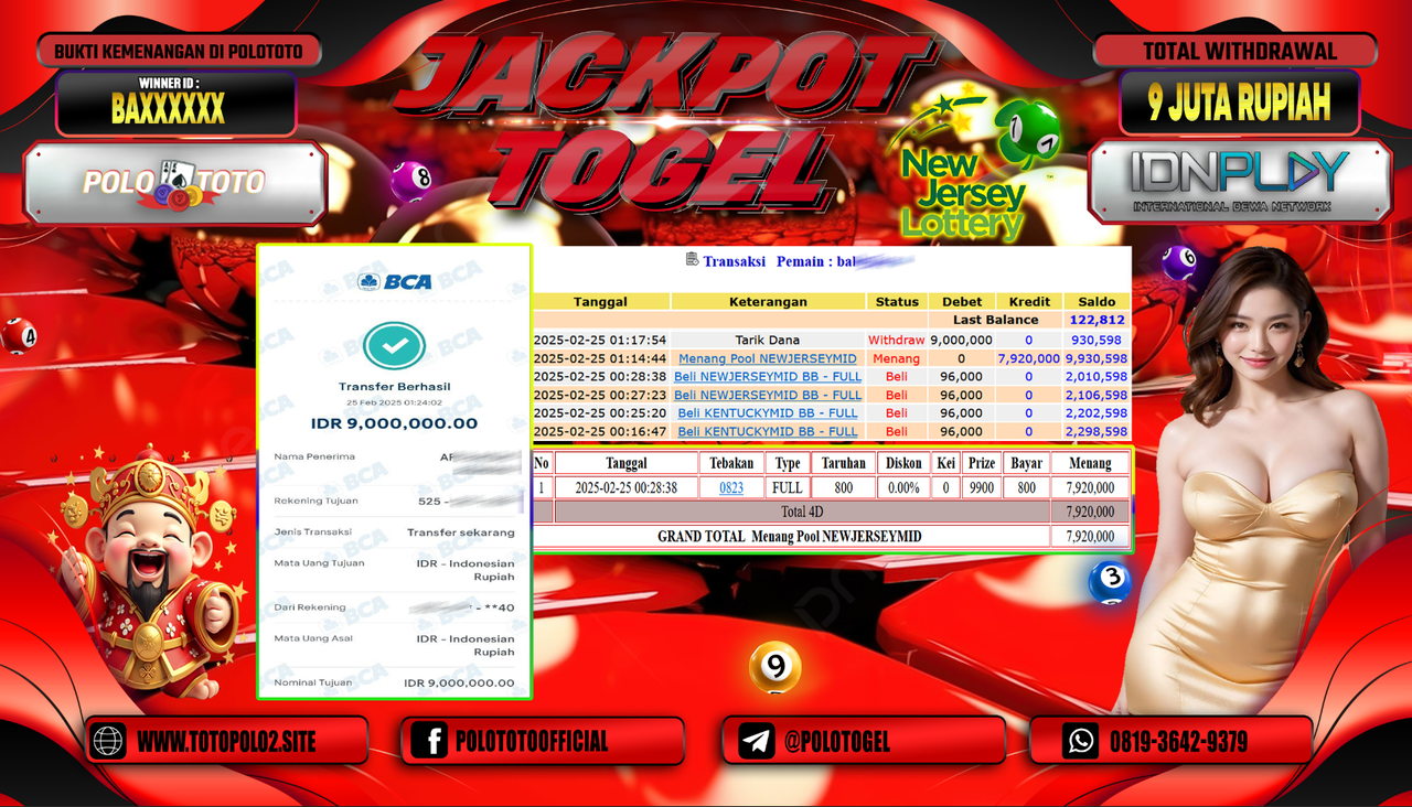 POLOTOTO JACKPOT TOGEL POOL NEWJERSEYMID Rp.9.000.000,-