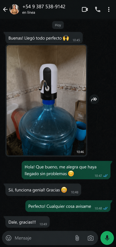Chat de WhatsApp cliente 6