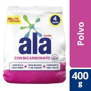JABON EN POLVO ALA MATIC c/bicarbonato x 400gr 