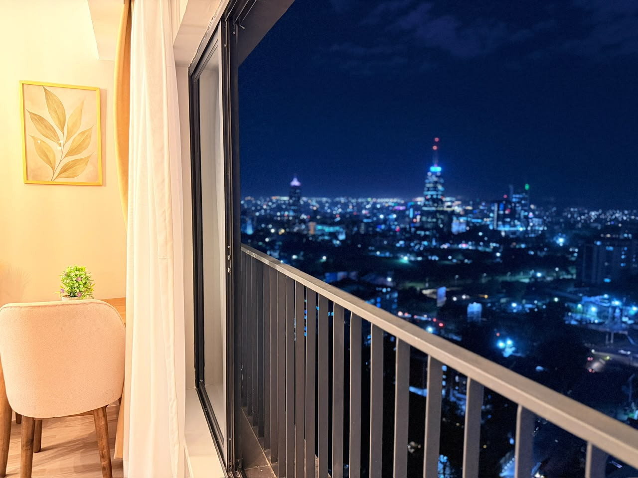 Private Balcony View at Night