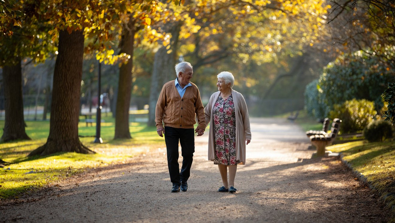 Активное долголетие и замедление процессов старения - здоровая пожилая пара