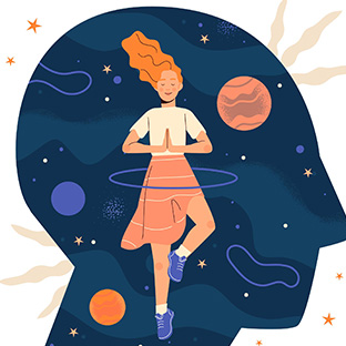 A girl doing meditation 