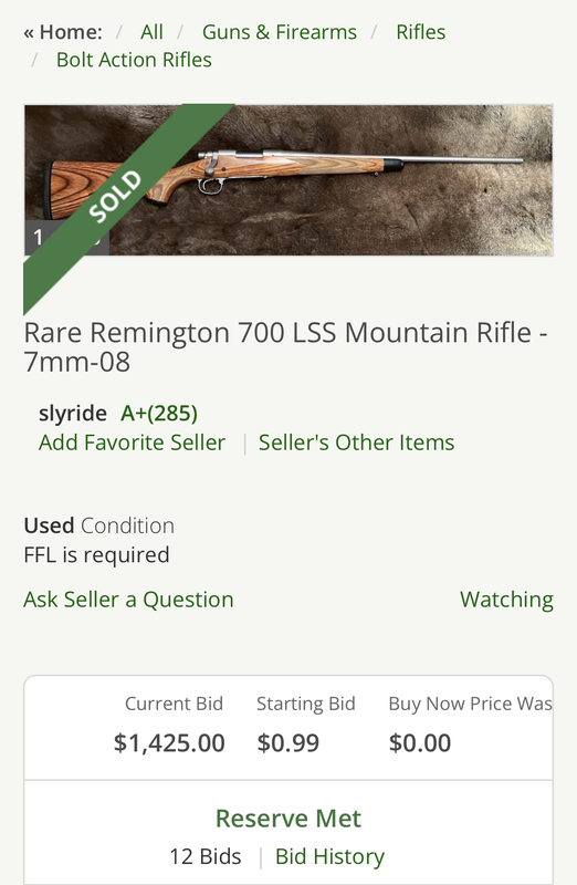 Rare Remington 700 LSS Mountain Rifle - 7mm-08 - Bolt Action Rifles at GunBroker.com  1029732561