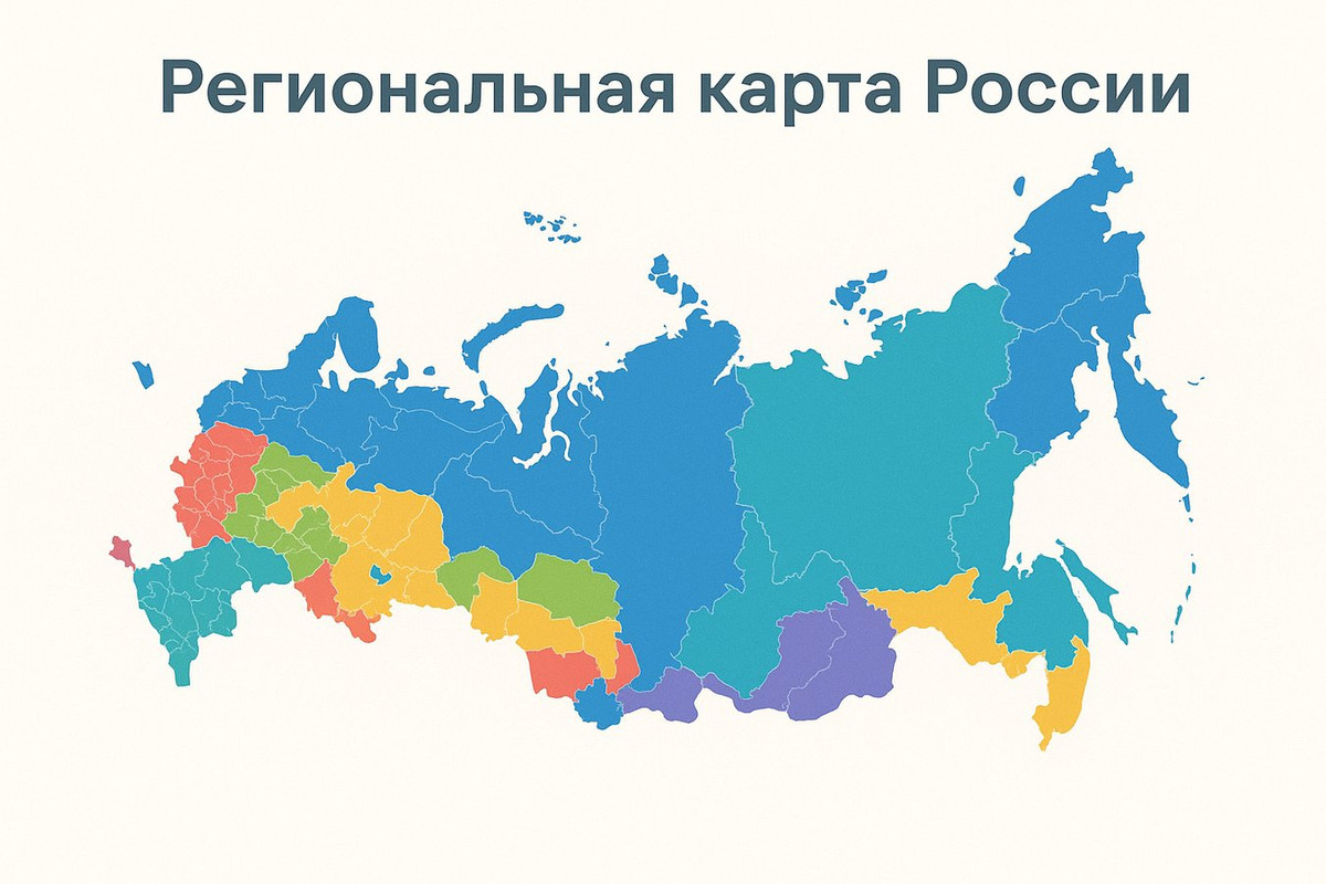 Карта регионов России для выбора пансионата по географическому принципу