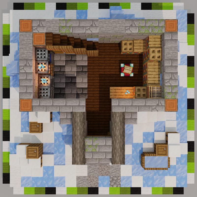 One Chunk Frosty Starter Base Minecraft Map