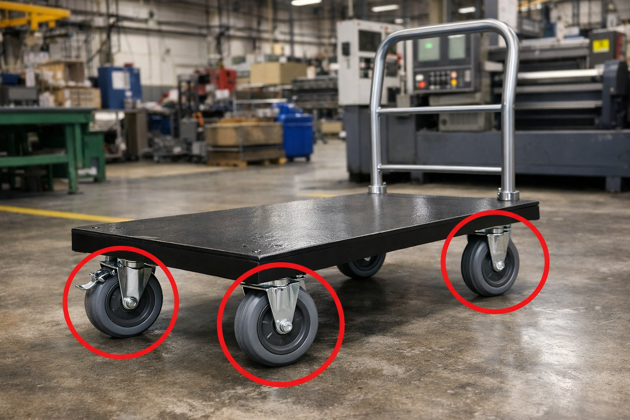 caster load calculation 3 wheel rule visualization