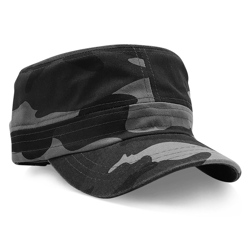 Men's Camo Military Cap - Cadet Style Hat for Outdoor Wear Cotton Dad Hats