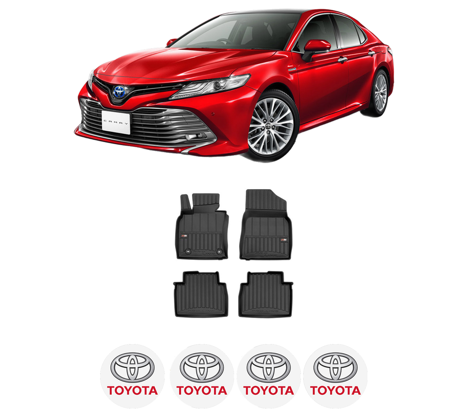 Set covorase presuri TOYOTA CAMRY | XV70 din 2003-2009, auto, din cauciuc thermoplastic, 4 Stickere auto cu TOYOTA