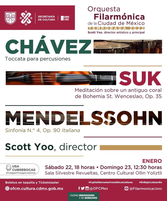 Orquesta Filarmónica de la CDMX ofrecerá segundo concierto de su temporada 2022