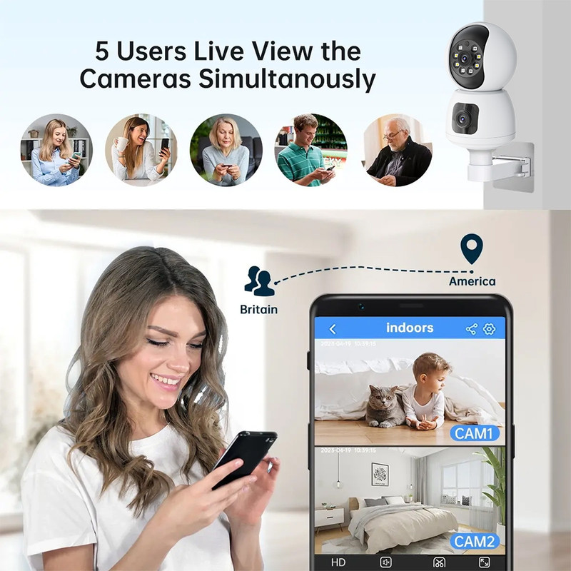 Cámara Vigilancia WiFi Interior 4K HD, Cámara Vigilancia Domicilio WiFi con WiFi 360° Cámara de Seguridad para bebé, Perro, Visión Nocturna, Seguimiento Automatico, Detección AI，Audio Bidireccional - details 13