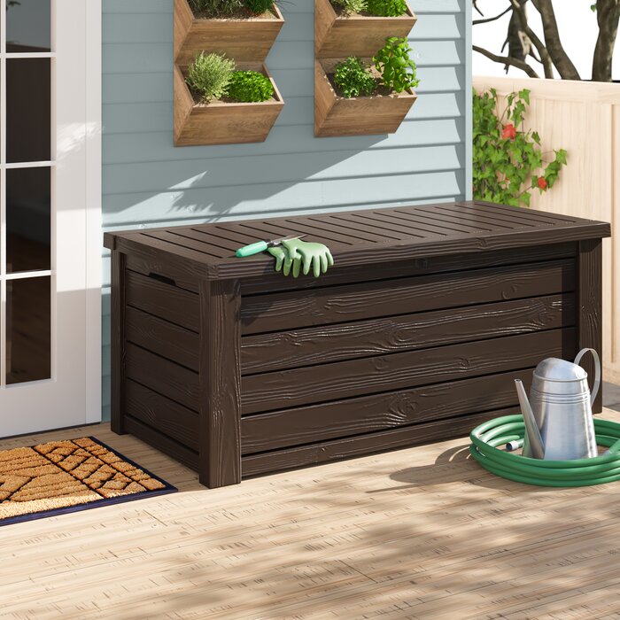 150 Gallon Patio Storage Bench Deck Box 150 Gallon Resin Deck Box Patio Storage Outdoor Garden Bench Wood