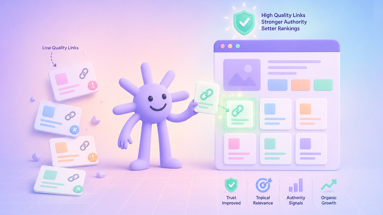 Illustration showing that high quality links improve domain authority