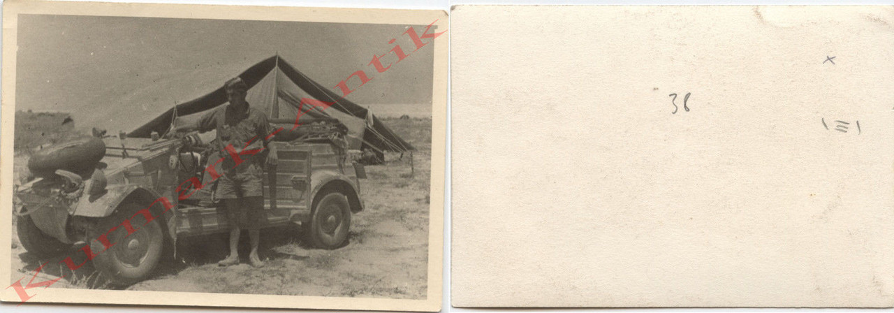 Foto Wehrmacht DAK Afrika Panzer Jg Abt.39 VW Kü