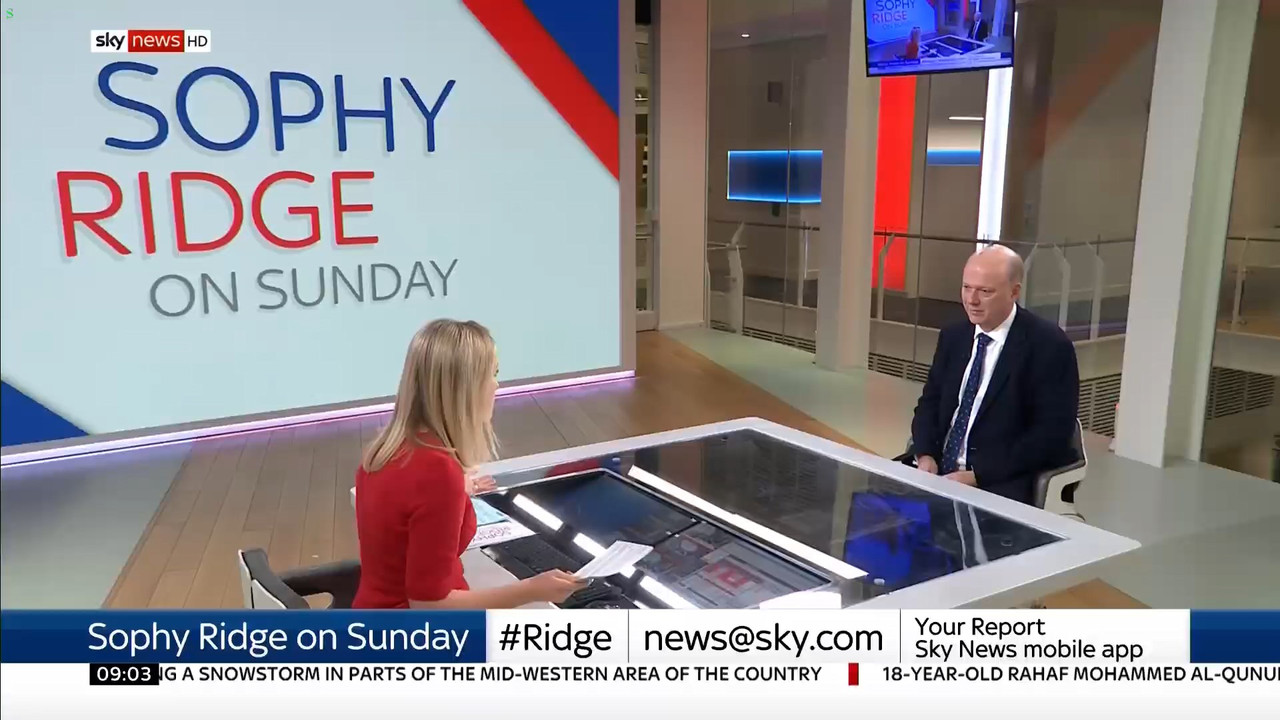 13 January - 09.00.00 - Sophy Ridge On Sunday. A new kind of pol