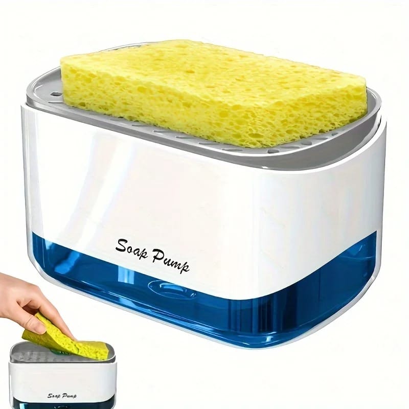 2-in-1 Soap Pump Dispenser and Sponge Caddy for Kitchen Sink