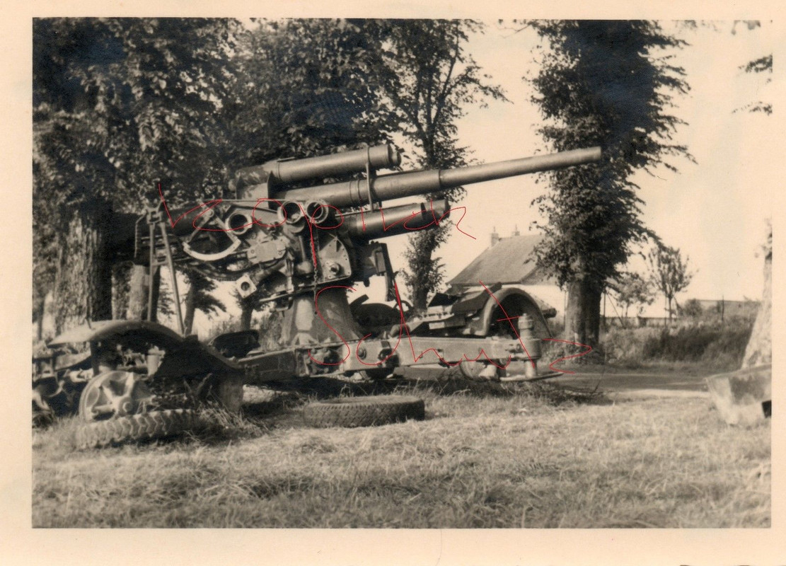 Wehrmacht Cambrai Frankreich '40 Zerstörte Flak 8,8cm Geschütz Kanone Artillerie