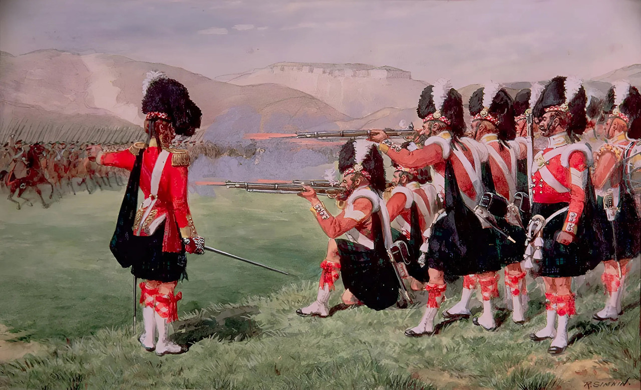 Crimea,Balaclava,escoceses,el regimiento 93º Sutherland Highlanders en la batalla del 25 de octubre 