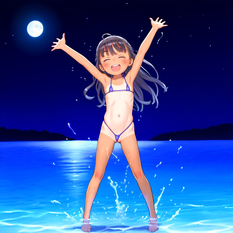 120018161_p34 loli, flat-chested and hairless, bikini ⁄ マイクロビキニではしゃぐ女の子 - momomon