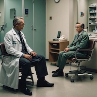 Dr Gilbert and Gresham talking