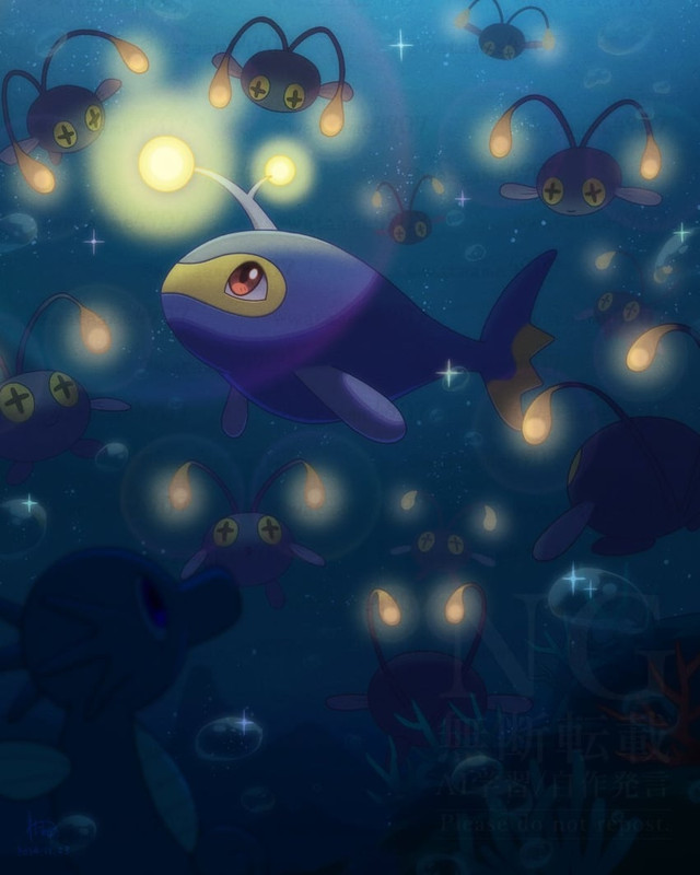 chinchou-horsea-and-lanturn-pokemon-draw