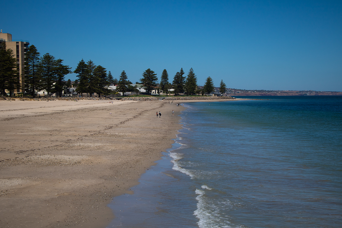 Glenelg beach on a autumn  Monday