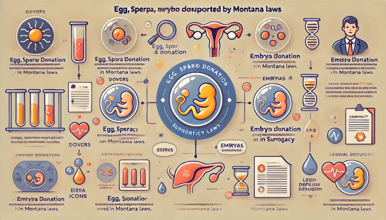 Egg and sperm donation in Montana surrogacy, supported by state laws.