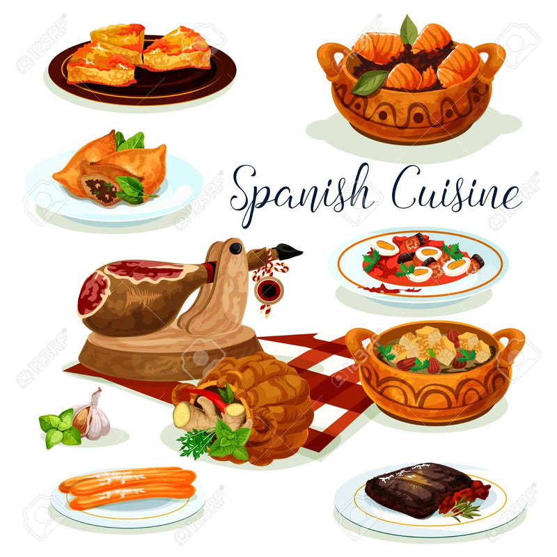 88065670 dise o de cartel de men de cena de cocina espa ola - Colección Cocina Española (22 Libros)