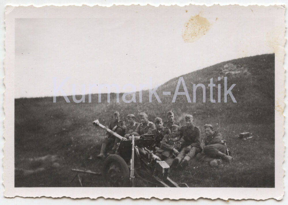 Foto Wehrmacht Russland Front schwere Panzerbüchse Panzer PAK