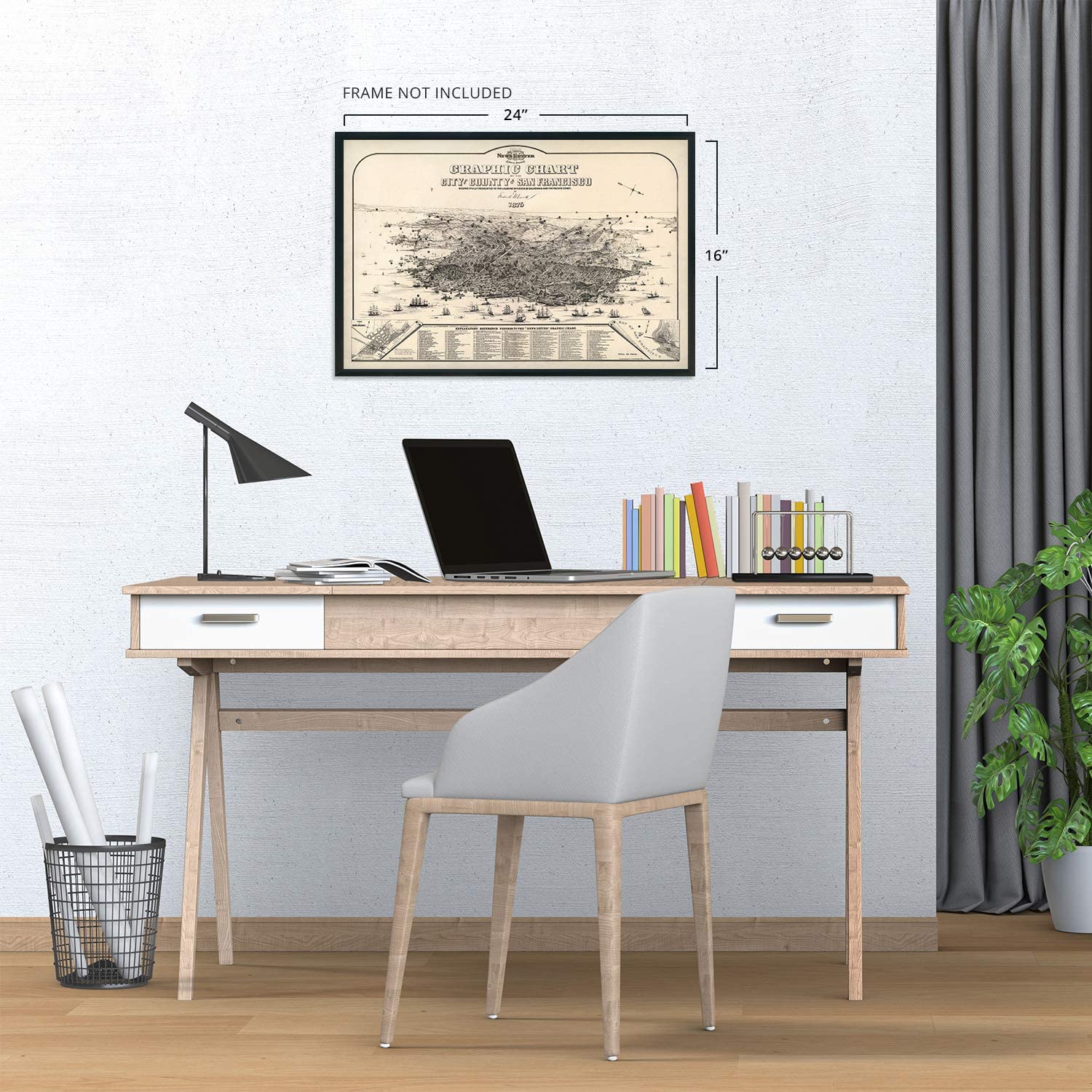 1875 Graphic Chart of San Francisco Map Print - San Francisco Wall Art Poster - Picture 15 of 24