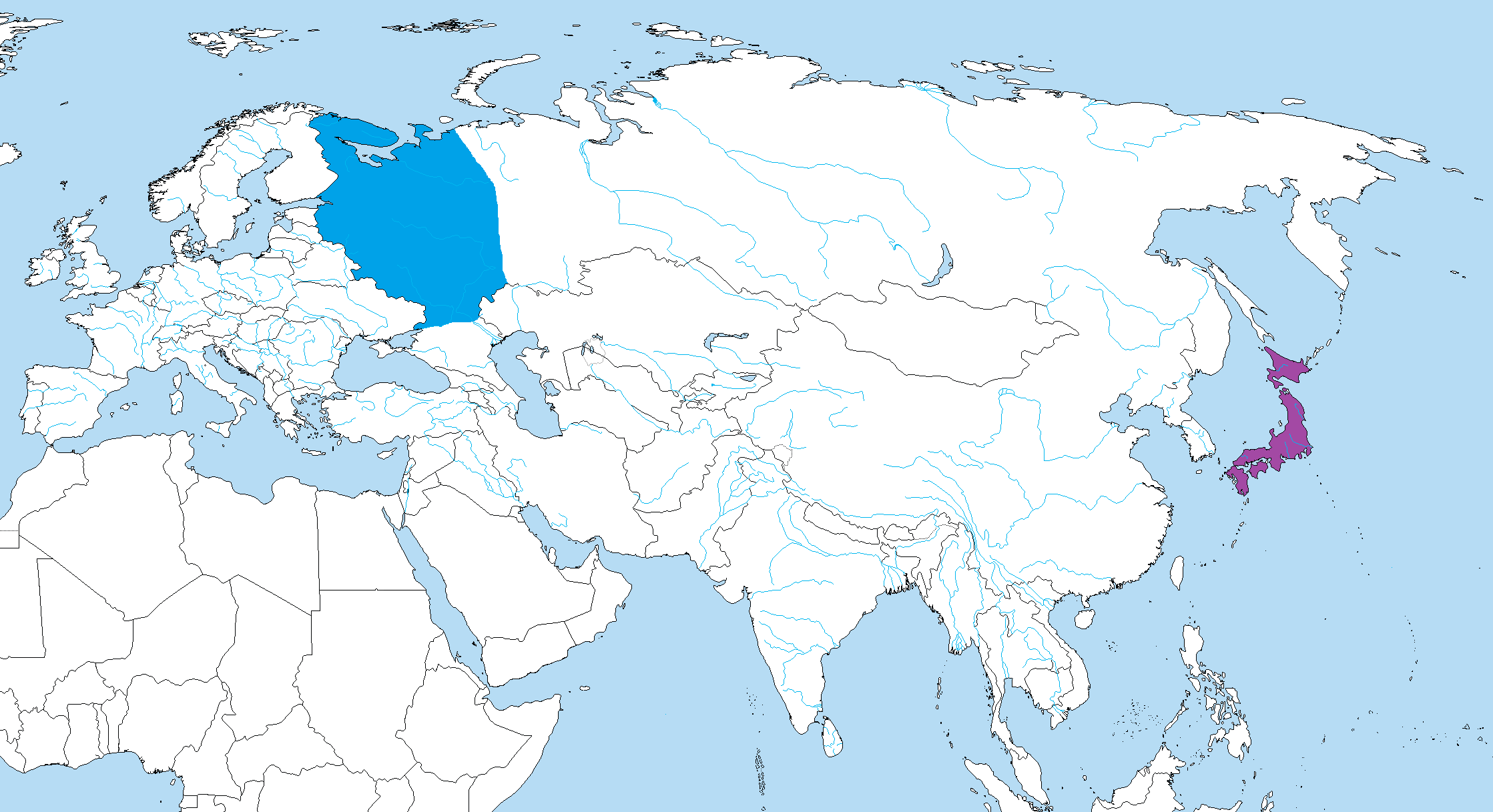 Контурная карта евразии для печати