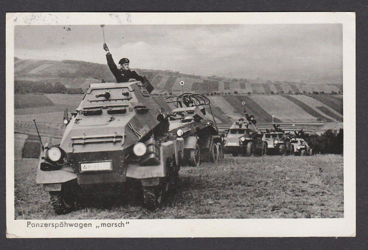 Panzerspähwagen marsch gel. mit Einriss