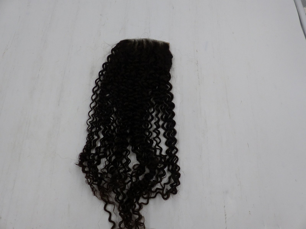 WOMENS 20" DARK BROWN CURLY 100% UNPROCESSED NATURAL HAIR LACE CLOSURE PIECE