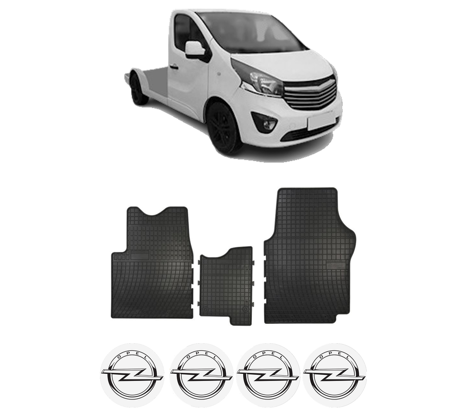 Set covorase presuri OPEL VIVARO B Platform/Chassis (X82) din 2014-2019, auto, din cauciuc thermoplastic, 4 Stickere auto cu OPEL
