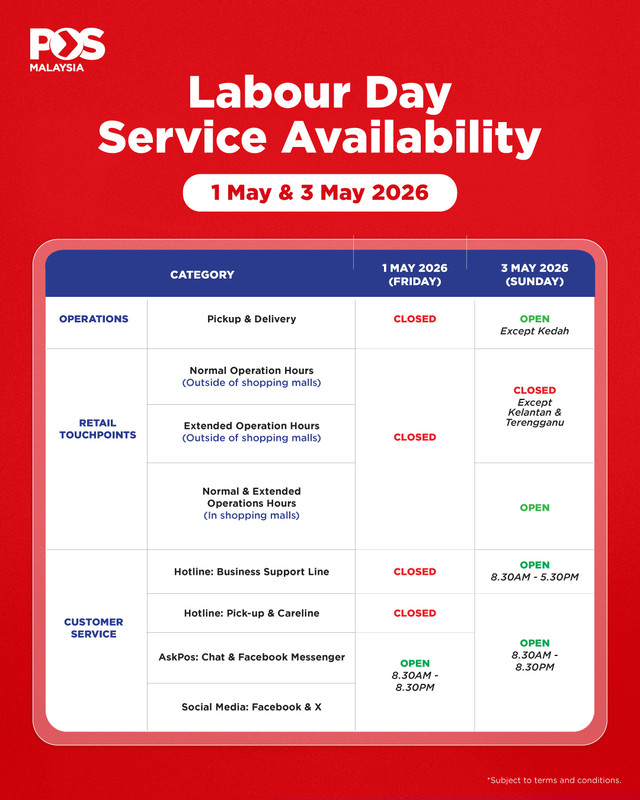 Labour Day Pos Malaysia