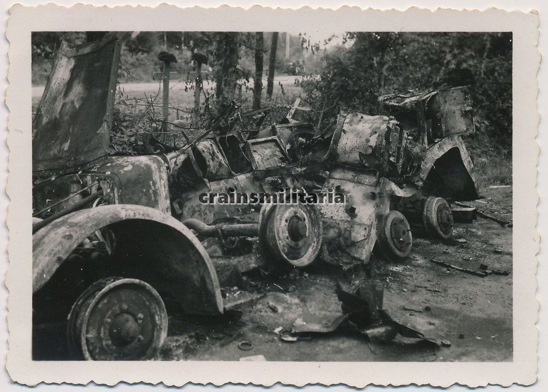 Orig. Foto zerstörte Krupp-Protze L 2 H 143 Lkw 
