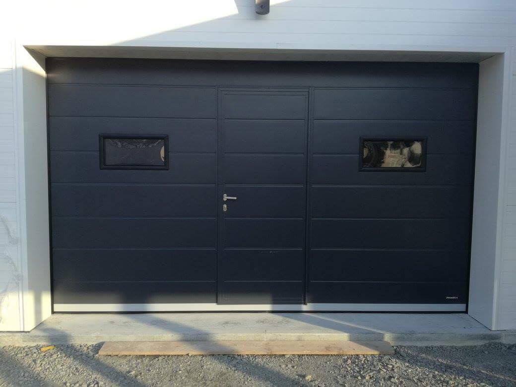 Garagentor Sektionaltor Tor Tür Weiß M-Sicke Woodgrain + Motor