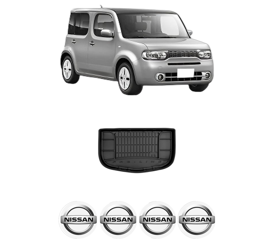 Tavita Portbagaj NISSAN CUBE (Z12) din 2008-2014, Protectie Portbagaj Auto, 4x Stickere auto cu NISSAN