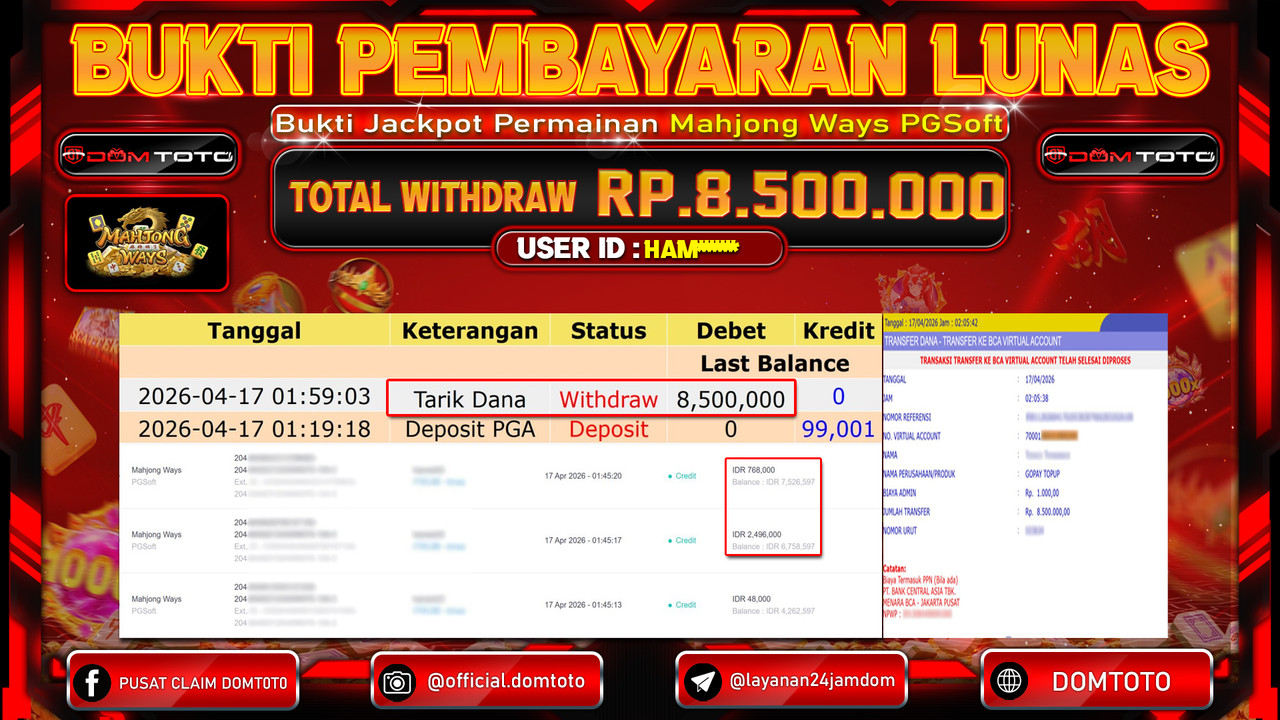 JACKPOT SLOT  Mahjong Ways PGSoft 17 APRIL 2026