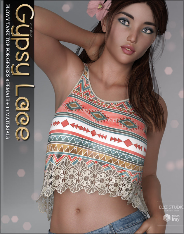 Gypsy Lace Tank for Genesis 8 Female Gypsy Lace Tank for Genesis 8 Female